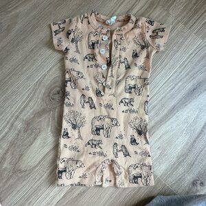 Tan Animal Print Baby Romper